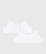 Confezione da 2 brassière bianche bambina