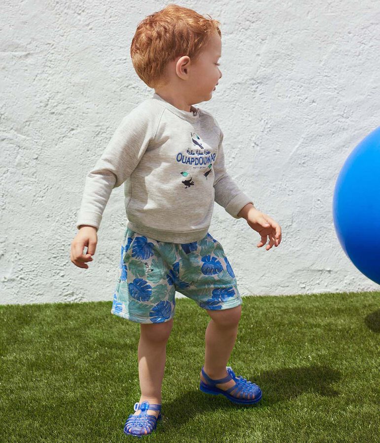 Short beb&eacute; bambino stampato grigio BELUGA/bianco MULTICO