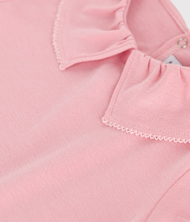 T-shirt a maniche corte in cotone tinta unita bambino rosa
