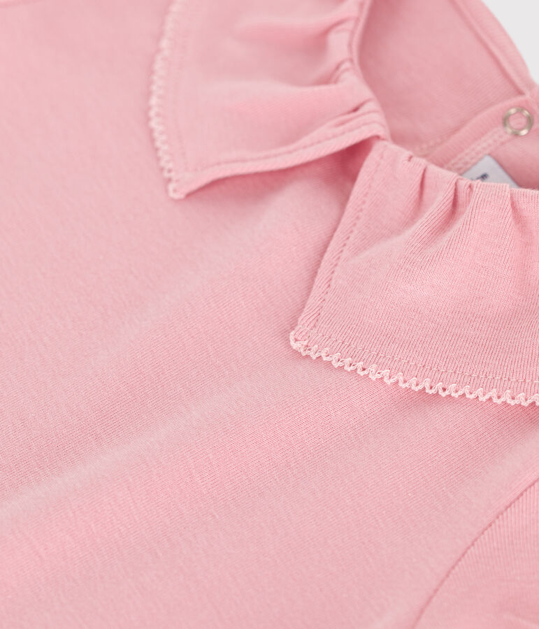 T-shirt a maniche corte in cotone tinta unita bambino rosa CHARME