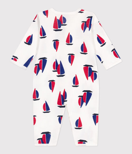 Pigiama senza piedini in cotone con barca neonato bianco MARSHMALLOW/bianco MULTICO