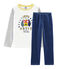 Pigiama bambino in ciniglia blu MEDIEVAL/grigio POUSSIERE/ MULTICO