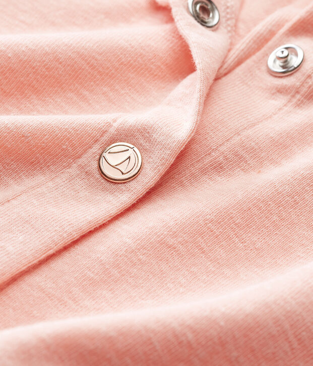 Cardigan bambina in cotone/lino rosa