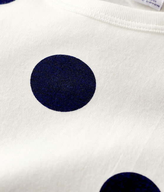 Pigiama bambina/bambino fantasia grafica in cotone biologico bianco MARSHMALLOW/blu MEDIEVAL