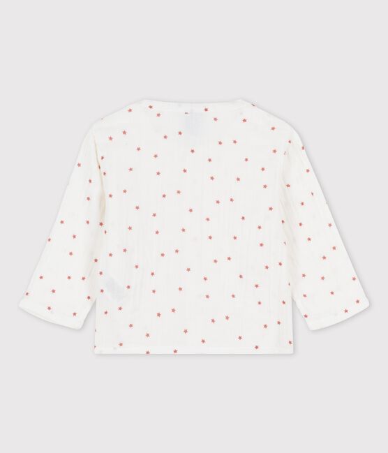 Camicia in garza di cotone biologico bebè bianco MARSHMALLOW/rosso OMBRIE