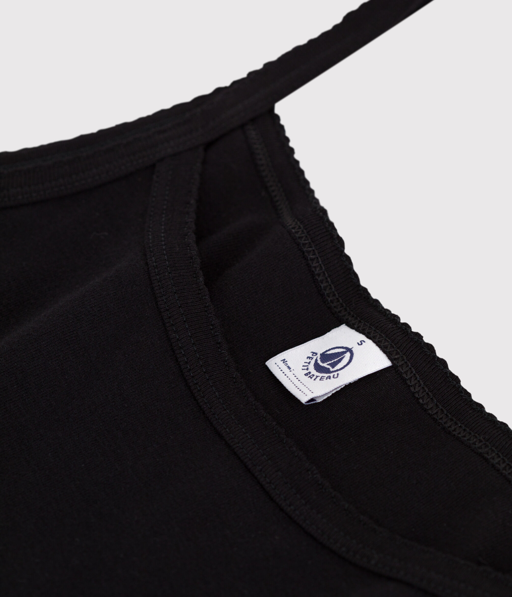 Canotta in cotone tinta unita donna nero