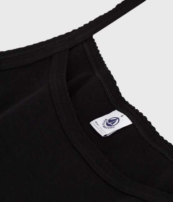 Canotta in cotone tinta unita donna nero NOIR