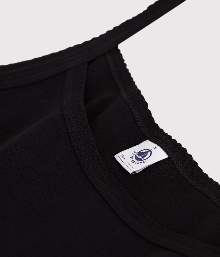 Canotta in cotone tinta unita donna nero