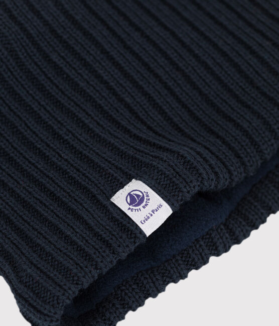 Snood in maglia bebè foderato in pile riciclato blu SMOKING