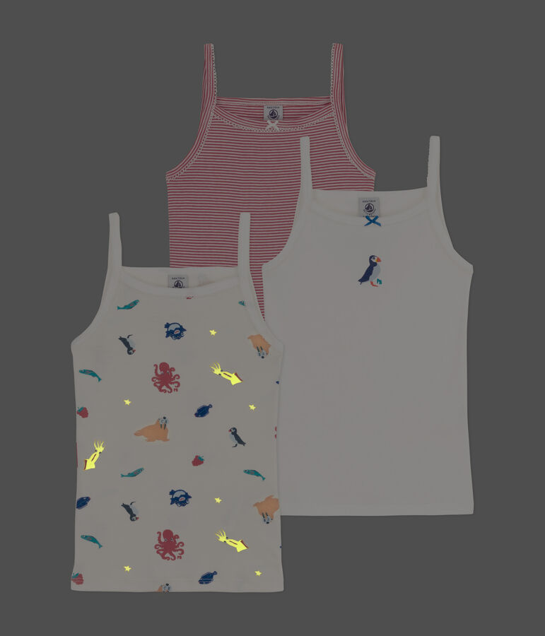 Set di 2 canottiere con spalline bambina cotone multicolore