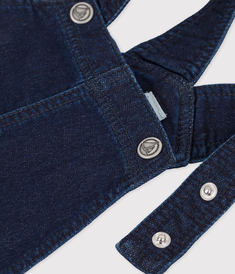 Abito salopette in denim bambina blu