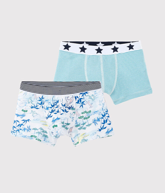 Confezione da 2 boxer verdi bambino in cotone e Lyocell variante 1