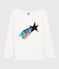 T-shirt bambina a maniche lunghe in cotone bianco MARSHMALLOW