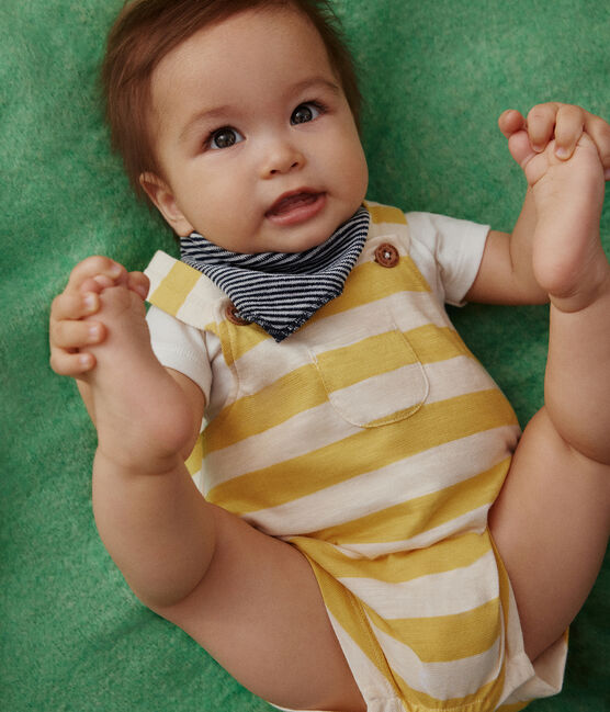 Completo salopette bebè in jersey fiammato giallo NECTAR/ AVALANCHE