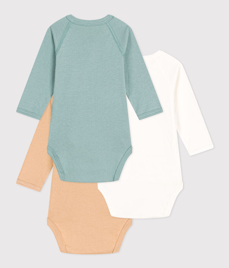 Confezione da 3 body incrociati a maniche lunghe in cotone 130 printemps multicolore
