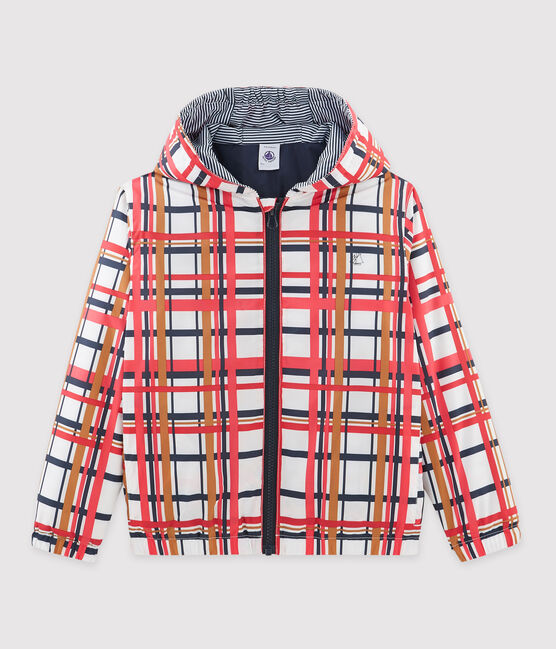 Giacca a vento caldo bambino unisex bianco MARSHMALLOW+SIGNAL/rosso MULTICO