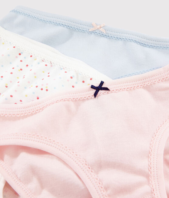 Confezione da 3 slip pois multicolore bambina in cotone biologico variante 1