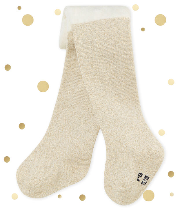 Collants scintillanti per beb&eacute; femmina bianco/giallo