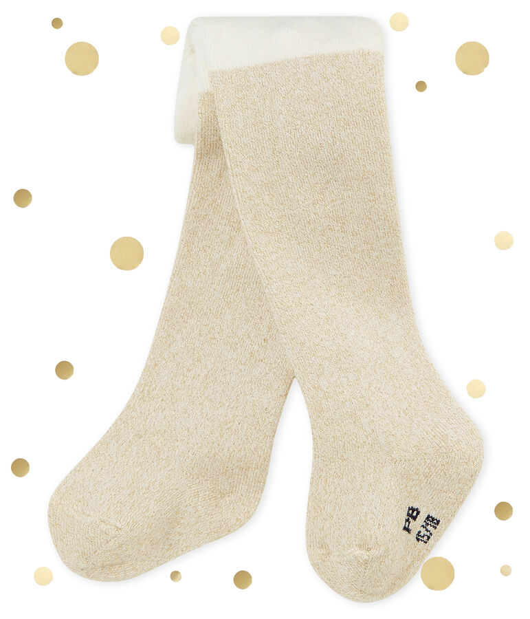 Collants scintillanti per beb&eacute; femmina bianco/giallo