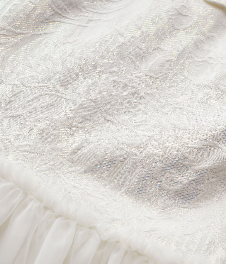 Abito da cerimonia in jacquard e tulle bambina bianco MARSHMALLOW