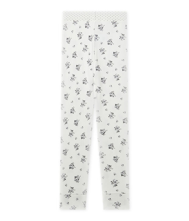 Pantaloni bambina per pigiama Mix&Match bianco/grigio/multicolore