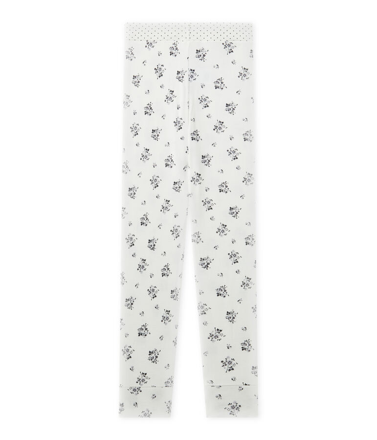 Pantaloni bambina per pigiama Mix&Match bianco LAIT/grigio GRIS/ MULTICO