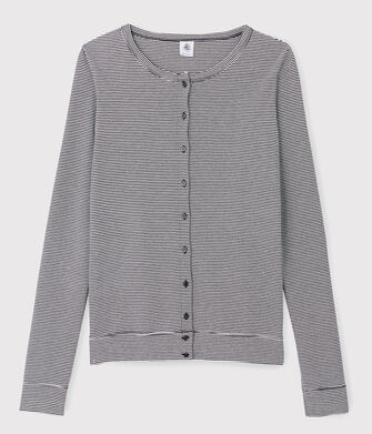 Cardigan iconico in cotone a righe Donna