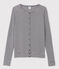 Cardigan iconico in cotone a righe Donna blu SMOKING/bianco MARSHMALLOW