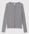 Cardigan iconico in cotone a righe Donna blu/bianco