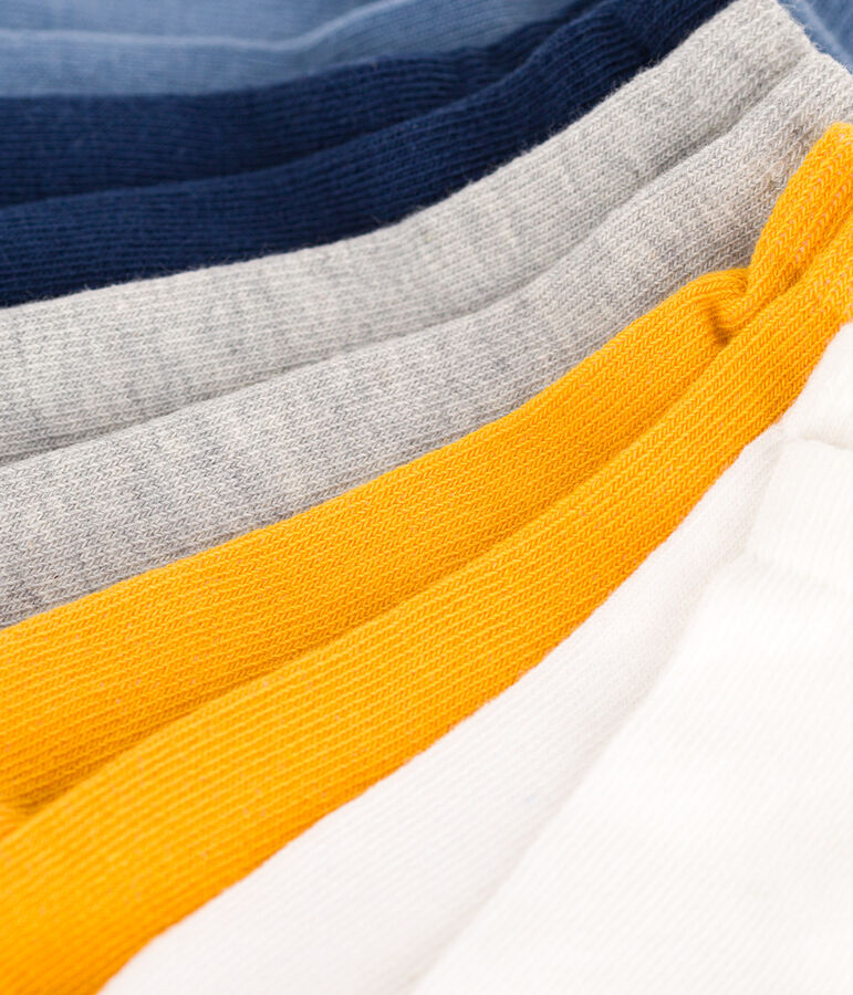 5 paia di calzini in cotone tinta unita bambino multicolore