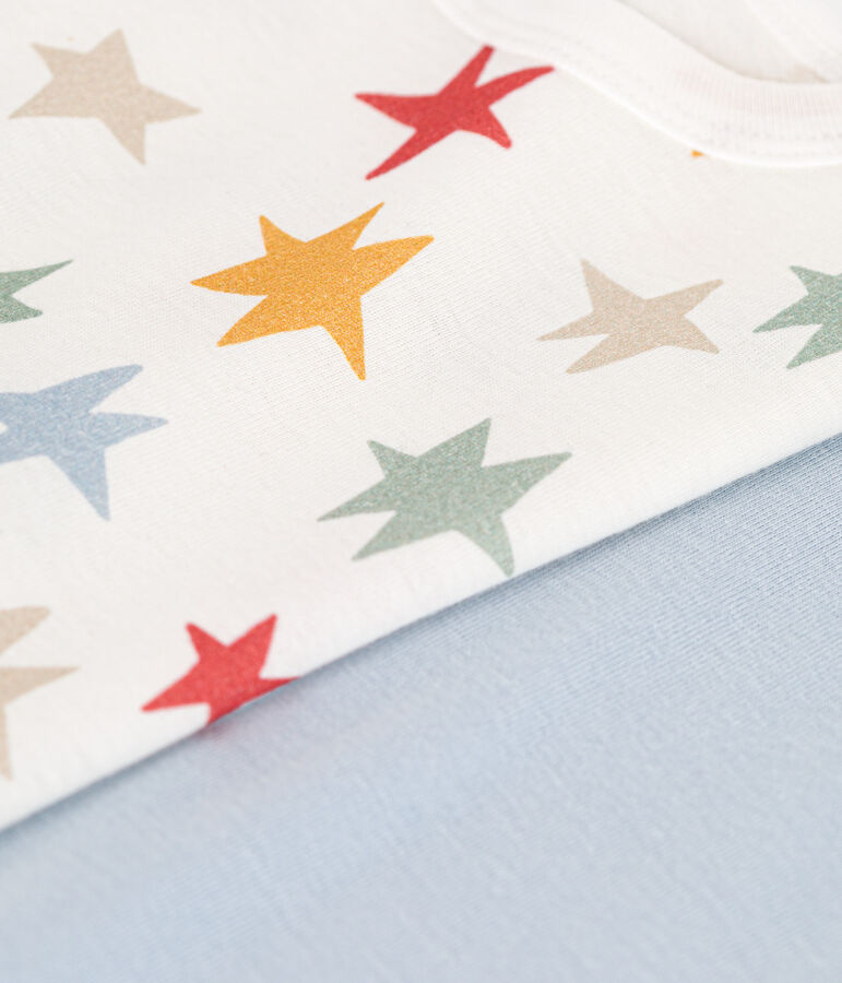 Set di 2 T-shirt a maniche lunghe in cotone con stelle bambino multicolore