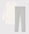 Camicia da notte a stelle con leggings bambina in tubique bianco MARSHMALLOW/grigio ARGENT