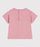 T-shirt a maniche corte in cotone tinta unita neonato rosa CHARME