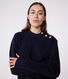 Pullover marinaro in cotone tinta unita donna