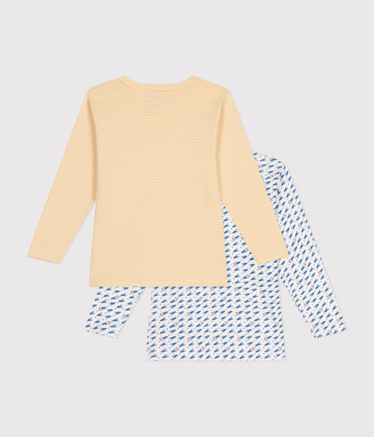 Set di 2 T-shirt a maniche lunghe con razzi in cotone bambino multicolore