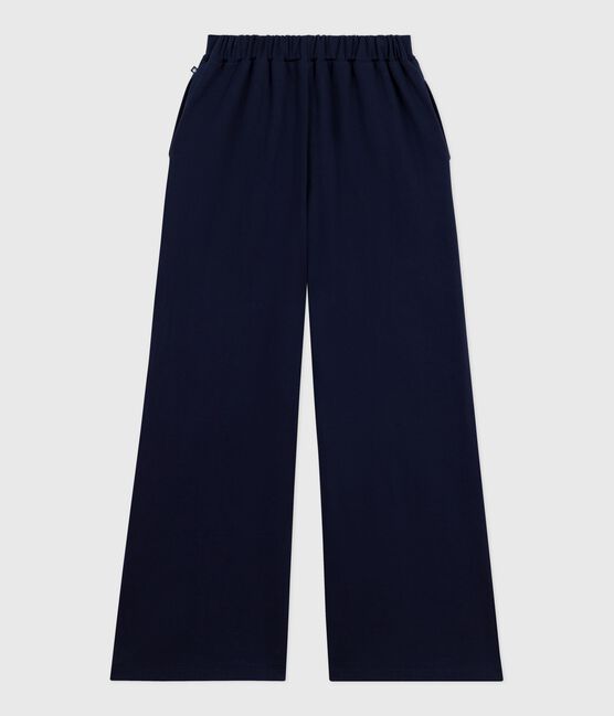 Pantaloni in cotone donna blu SMOKING