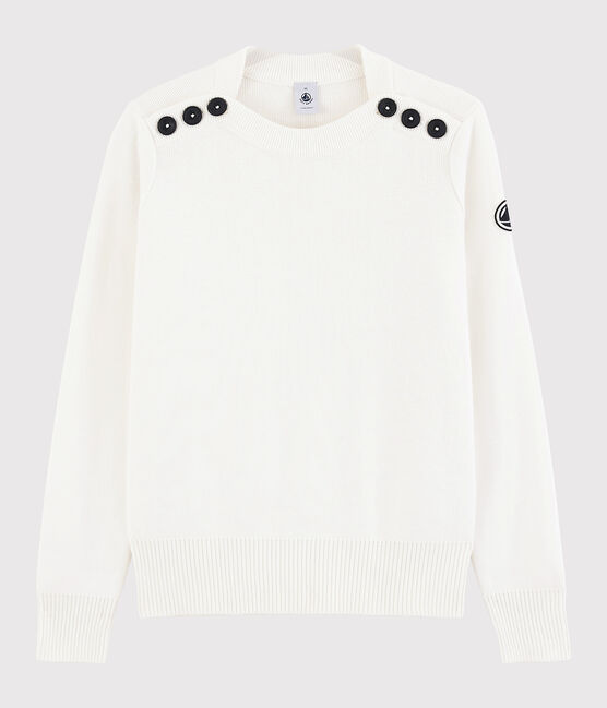 Pull marinaro in cotone Donna bianco MARSHMALLOW