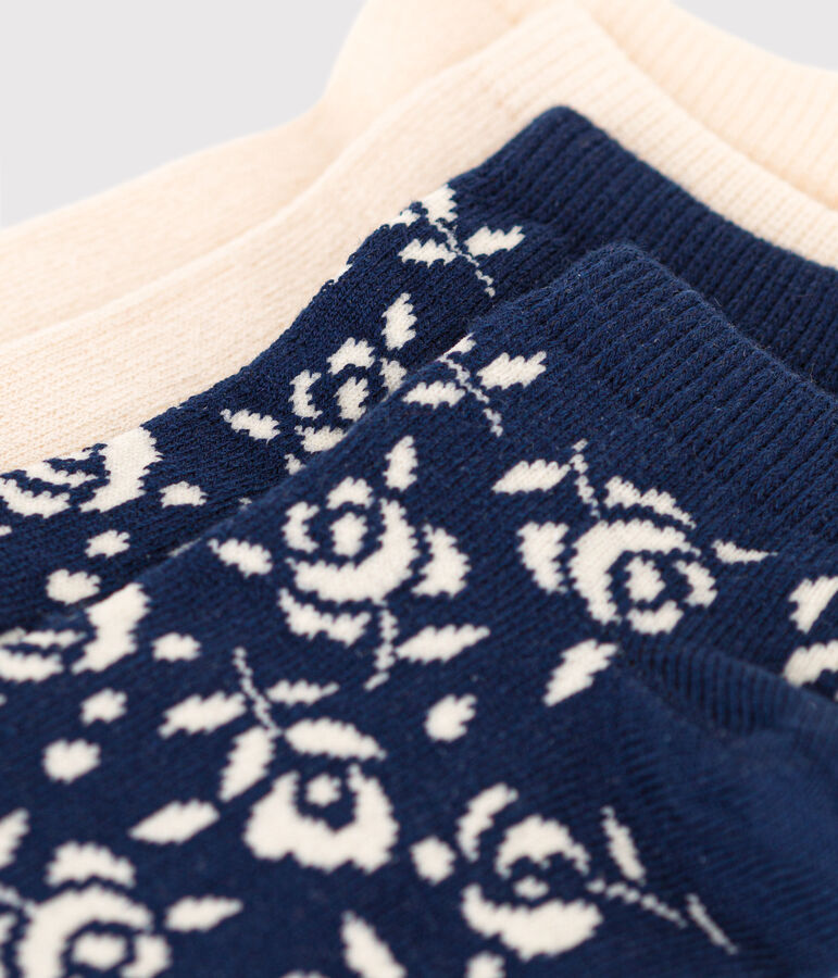 2 paia di calzini bambino in cotone a fiori multicolore