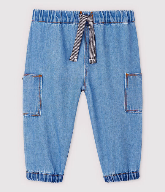 Pantaloni in denim chiaro bebè maschio blu DENIM CLAIR
