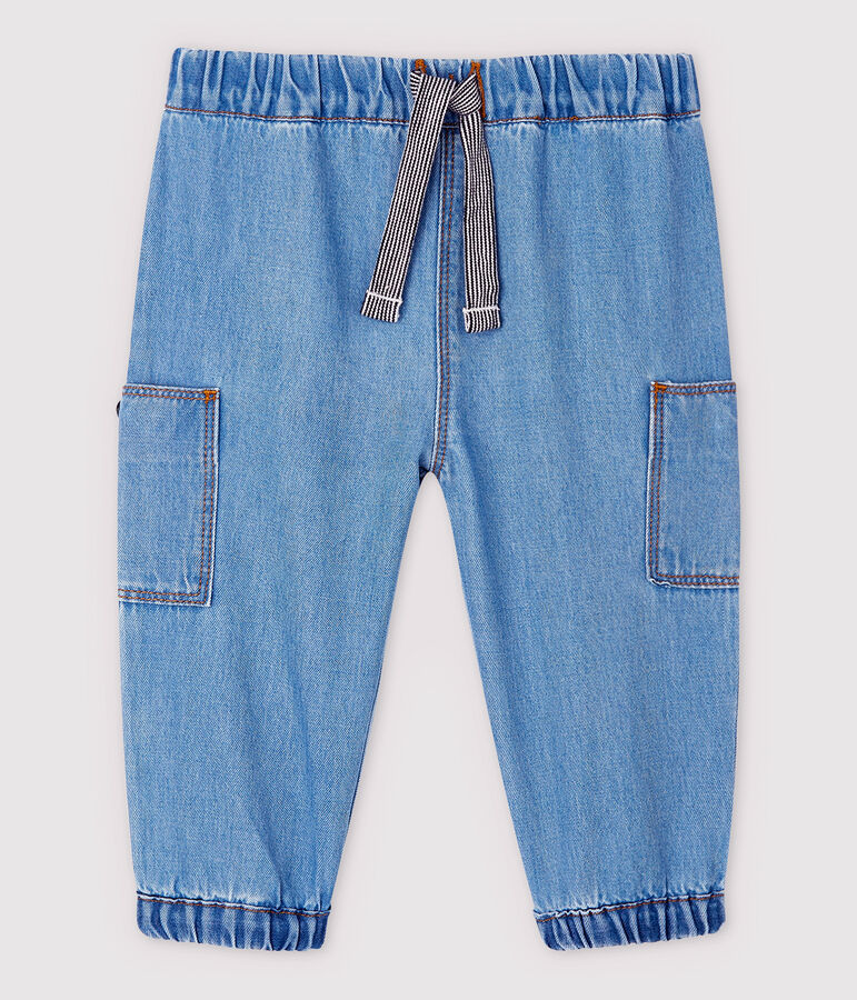 Pantaloni in denim chiaro beb&egrave; maschio blu
