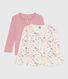 Set di T-shirt a maniche lunghe in cotone a fiori bambina
