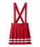 Gonna bambina con bretelle rimovibili rosso TERKUIT