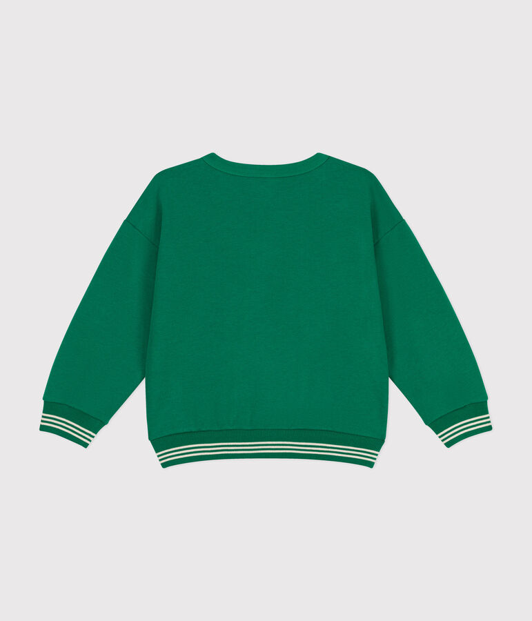 Maglia in tessuto felpato bambina/bambino verde