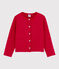 Cardigan in tubique bambina rosso TERKUIT