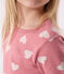 Pigiama in cotone con motivo stampato a cuori bambino rosa ROSEWOOD/ MARSHMALLOW