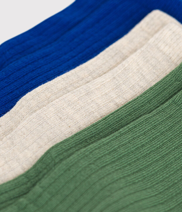 3 paia di calzini bambino in cotone tinta unita multicolore