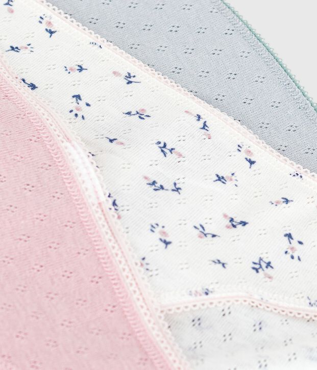 Set di slip in cotone traforato donna multicolore