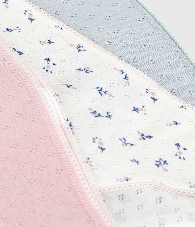 Set di slip in cotone traforato donna multicolore