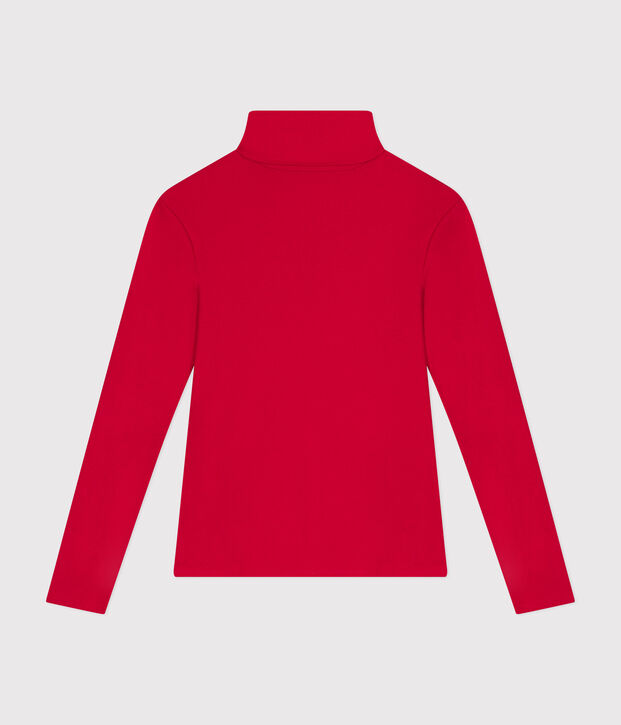 T-shirt donna L'Iconique in cotone con collo a lupetto rosso