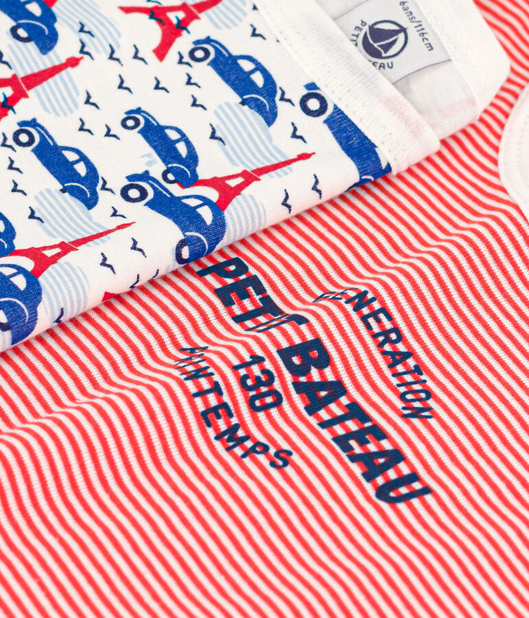 Confezione da 2 pigiami bambino unisex in cotone motivo Parigi e righe variante 1